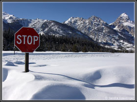 Teton Park Road im Winter